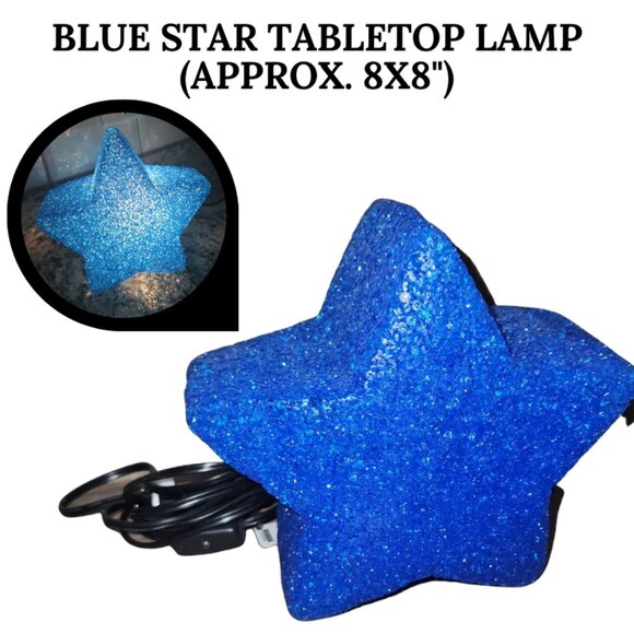 BLUE LIGHT-UP STAR-SHAPED TABLE LAMP/NIGHT LIGHT - Picture 1 of 2